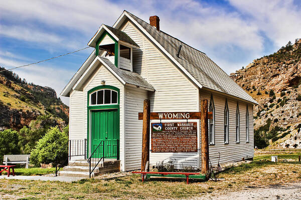Washakie Wyoming Poster featuring the photograph First Washakie County Church #1 by Cathy Anderson