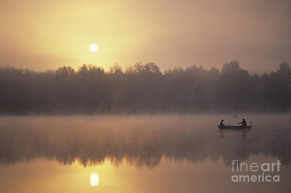 Landscape Poster featuring the photograph Fishermen on small lake #2 by Jim Corwin