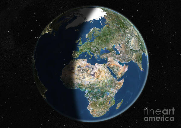 Globe Poster featuring the photograph Globe Centered On Europe & Africa #1 by Planet Observer