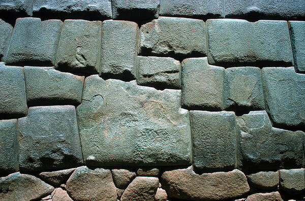 Ancient Poster featuring the photograph Inca Stone Wall #1 by George Holton