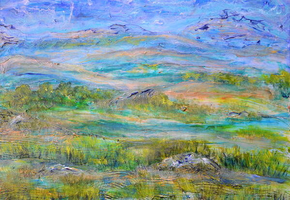 Hills Poster featuring the painting Landscape after Rassuman #2 by Regina Valluzzi