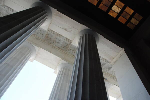 Washington Poster featuring the photograph Lincoln Stained Glass and Columns #3 by Kenny Glover