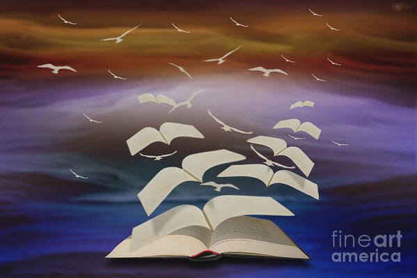 Books.pages Poster featuring the photograph Reading Gives you wings by Jim Hatch