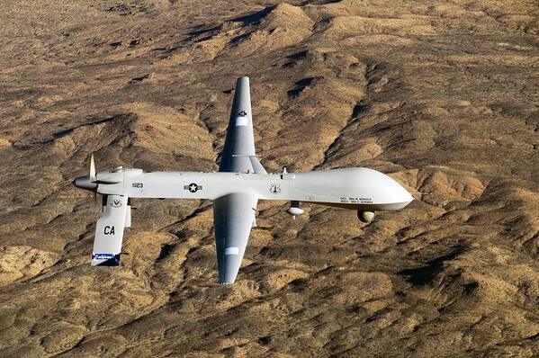 1 Poster featuring the photograph Mq-1 Predator Drone #1 by Us Air Force/effrain Lopez