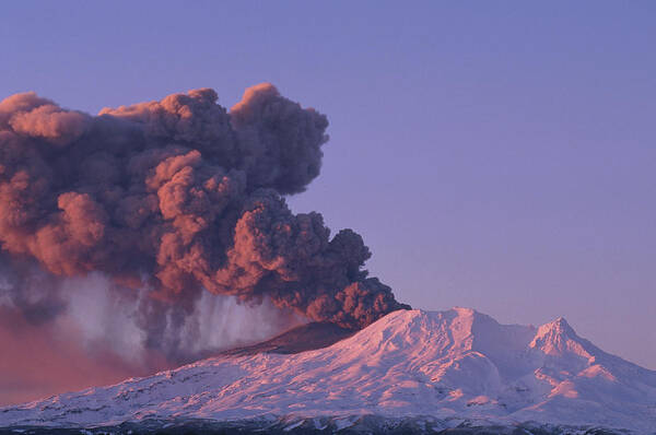 Feb0514 Poster featuring the photograph Mt Ruapehu 1996 Eruption New Zealand #1 by Tui De Roy