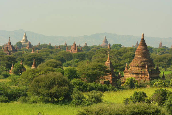 Bagan Poster featuring the photograph Myanmar Bagan The Plain Of Bagan #1 by Inger Hogstrom