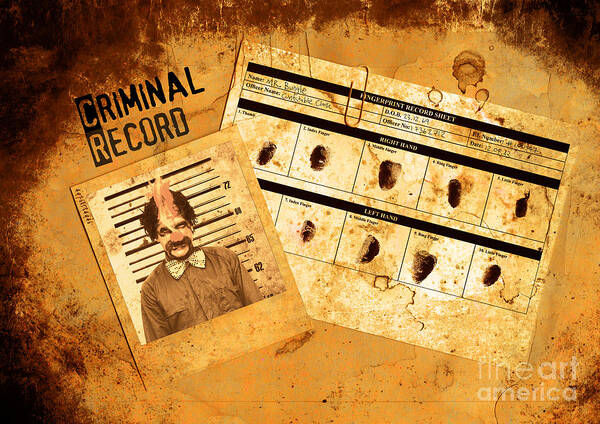 Criminal Poster featuring the photograph Police Criminal Record File #1 by Jorgo Photography