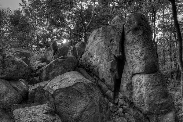 Black And White Poster featuring the photograph Rib Mountain Granite by Dale Kauzlaric