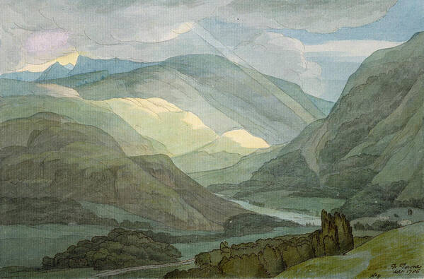 Landscape Poster featuring the painting Rydal Water by Francis Towne