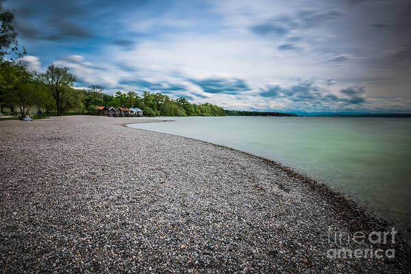 Ammersee Poster featuring the photograph The beach #1 by Hannes Cmarits