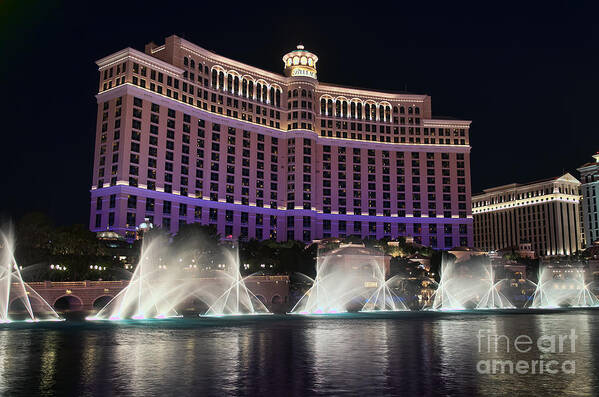 Bellagio Poster featuring the photograph The Bellagio Fountains #1 by Eddie Yerkish