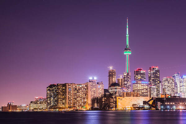 Cn Tower Poster featuring the photograph The green arrow #1 by Orlando Cerocchi