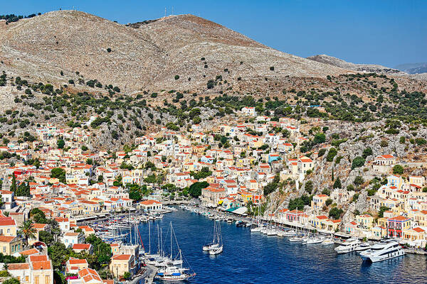 Aegean Poster featuring the photograph The port of Symi - Greece #1 by Constantinos Iliopoulos