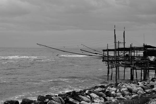 Italy Poster featuring the photograph Trabocco on the coast of Italy by AM FineArtPrints