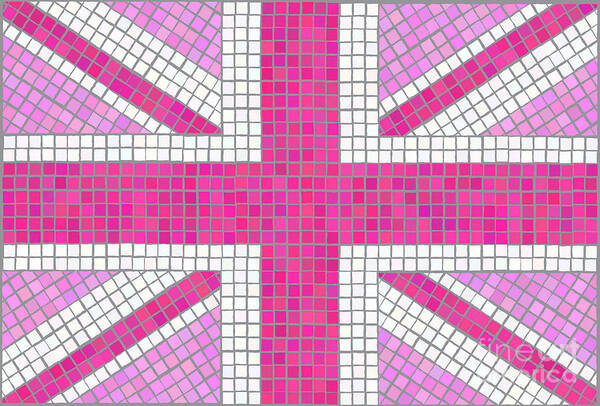 Background Poster featuring the digital art Union Jack pink #1 by Jane Rix