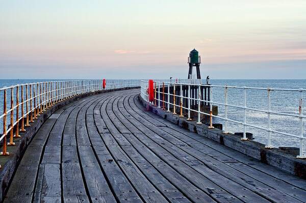 Whitby Poster featuring the photograph Whitby Pier #1 by Stephen Taylor