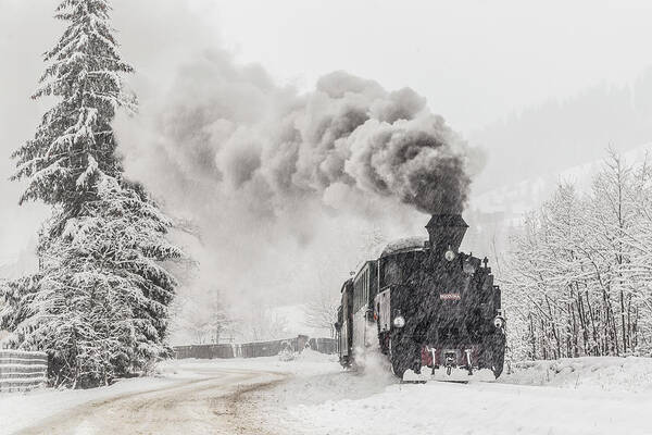 Train Poster featuring the photograph Winter Story #1 by Sveduneac Dorin Lucian