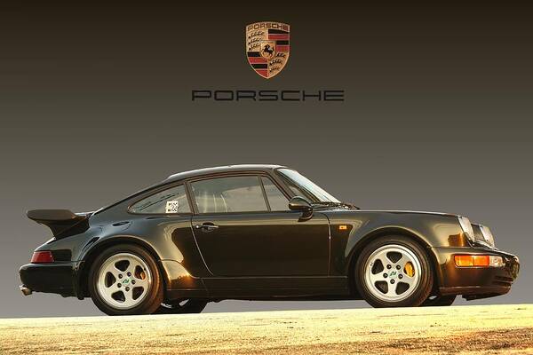 Porsche Poster featuring the digital art Porsche 911 3.2 Carrera 964 Turbo #15 by Ganesh Krishnan