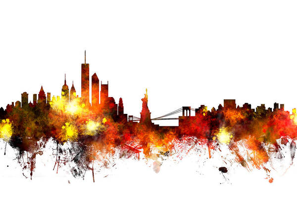 United States Poster featuring the digital art New York Skyline #17 by Michael Tompsett
