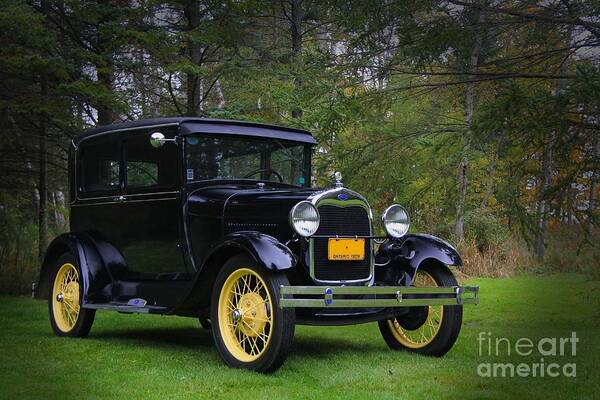 Car Poster featuring the photograph 1928 Ford Model A Tudor by Davandra Cribbie