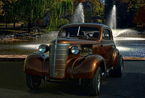 1938 Chevrolet Poster featuring the photograph 1938 Chevrolet Coupe Street Dragster by Tim McCullough