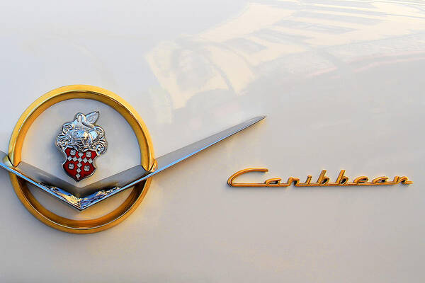 Car Poster featuring the photograph 1953 Packard Caribbean Emblem by Ben and Raisa Gertsberg