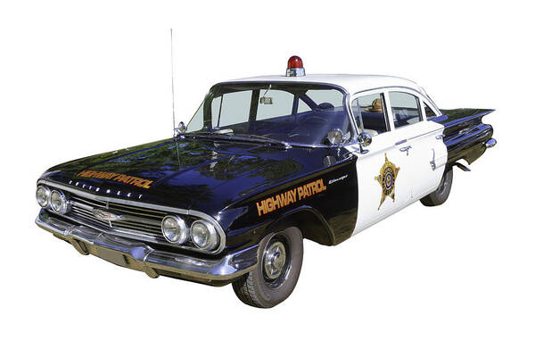 Auto Poster featuring the photograph 1960 Chevrolet Biscayne Police Car by Keith Webber Jr