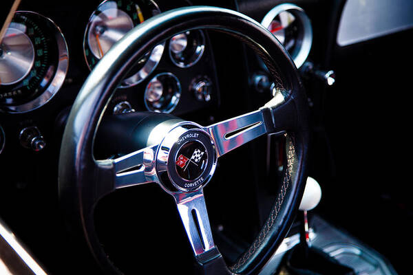 63 Poster featuring the photograph 1963 Chevy Corvette Stingray Steering Wheel by David Patterson