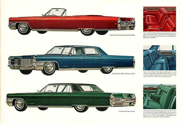 Old Poster featuring the digital art 1965 Cadillac by Georgia Clare