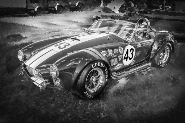 1966 Ford Ac Cobra Poster featuring the photograph 1966 Ford AC Cobra 427 Big Block BW by Rich Franco