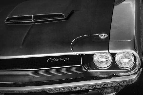 1970 Poster featuring the photograph 1970 Dodge Challenger T/A in Black and White by Gordon Dean II