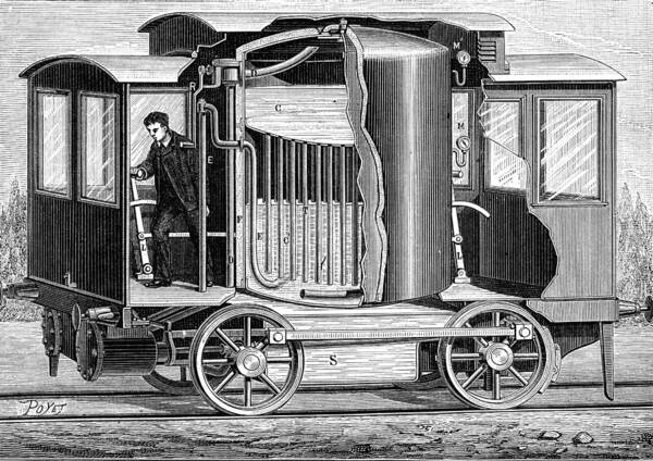 19th Century Poster featuring the photograph 19th Century Soda Locomotive by Collection Abecasis/science Photo Library