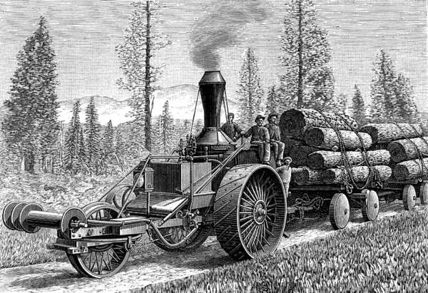 19th Century Poster featuring the photograph 19th Century Steam Tractor by Collection Abecasis/science Photo Library