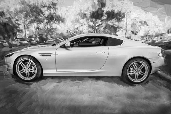 2007 Aston Martin Poster featuring the photograph 2007 Aston Martin DB9 Coupe Painted BW by Rich Franco