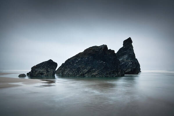 Great Britain Poster featuring the photograph Cornwall sea stacks. by Milan Gonda