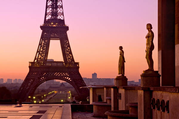 Eiffel Tower Poster featuring the photograph Eiffel Tower at Dawn / Paris #2 by Barry O Carroll