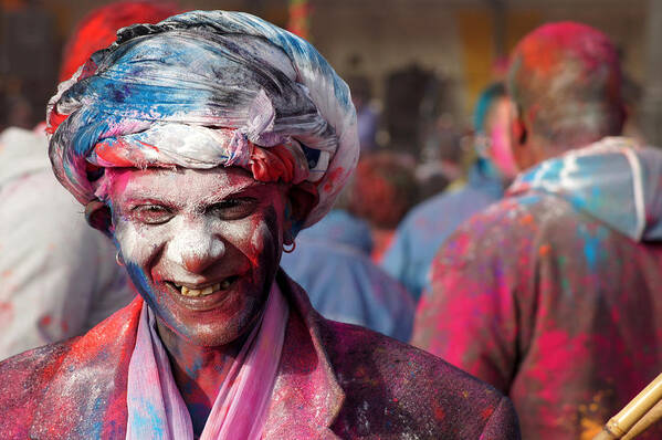 Holi Poster featuring the photograph Holi Phagwa #2 by Jolly Van der Velden