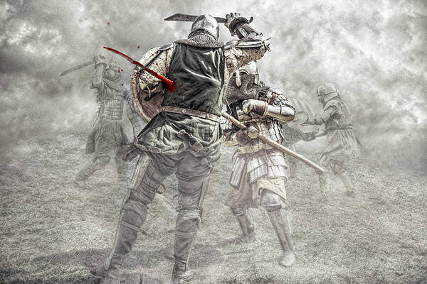 Ages Poster featuring the photograph Medieval battle #2 by Jaroslaw Grudzinski