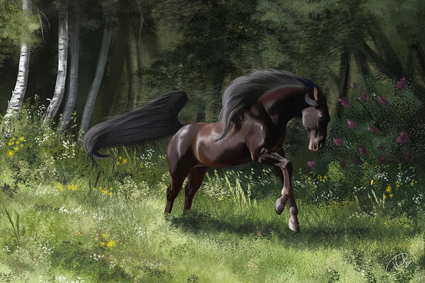 Horse Poster featuring the digital art New Beginning by Kate Black