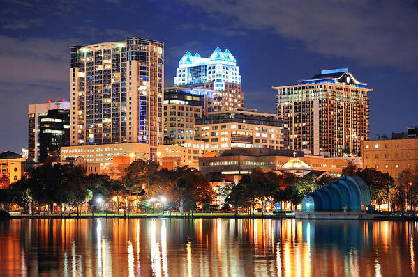 Orlando Poster featuring the photograph Orlando downtown architecture #2 by Songquan Deng