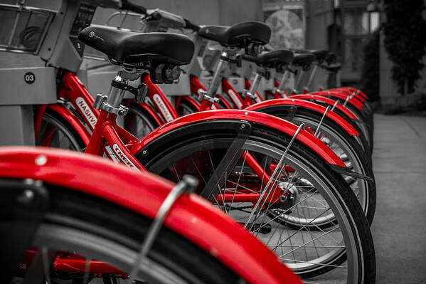 Nashville Poster featuring the photograph Red Bicycles #1 by Ron Pate