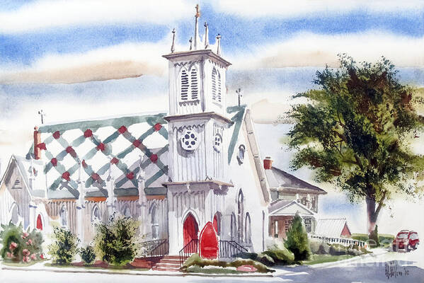 St Pauls Episcopal Church Poster featuring the painting St Pauls Episcopal Church by Kip DeVore