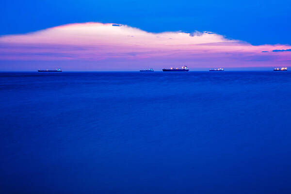 Trieste Poster featuring the photograph Sunset over Trieste Bay #2 by Ian Middleton