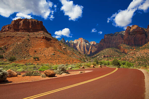 Landscape Poster featuring the photograph Zion National Park Utah USA #10 by Richard Wiggins