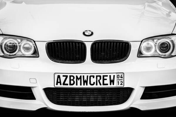 2008 Bmw Grille Emblem Poster featuring the photograph 2008 BMW Grille Emblem -1136bw by Jill Reger