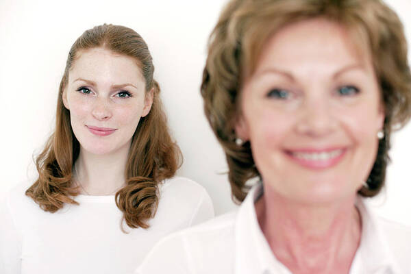 Face Poster featuring the photograph Mother And Daughter #26 by Ian Hooton/science Photo Library