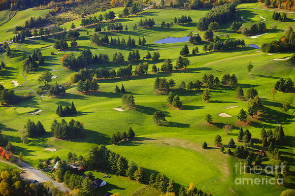 New England Poster featuring the photograph Aerial image of a golf course. #3 by Don Landwehrle