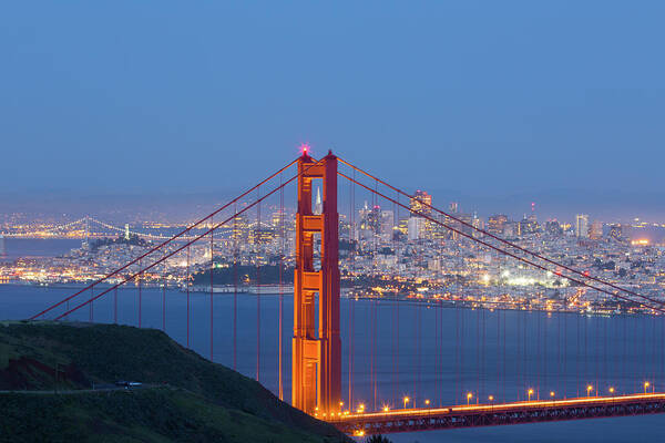 California Poster featuring the photograph Golden Gate Bridge And San Francisco #3 by Uschools