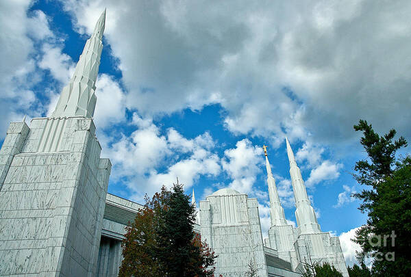 Pacific Poster featuring the photograph Portland Oregon LDS Temple #3 by Nick Boren