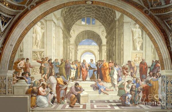 Raphael Poster featuring the painting School of Athens by Celestial Images